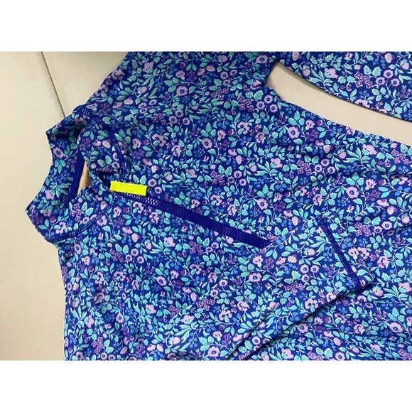 Bundle Crewcuts Kids Rash Guard size 4T 5T UPF 50 Long sleeves Floral Blue Pink - Picture 6 of 13